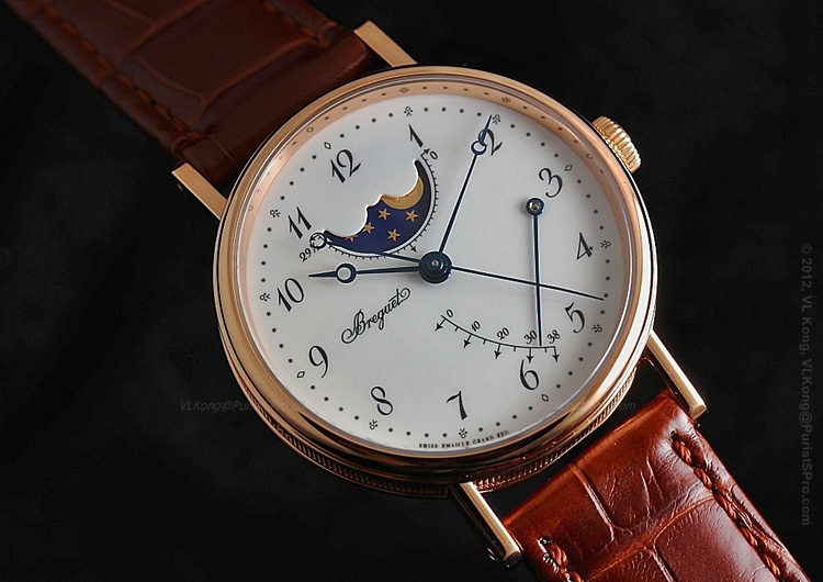 复刻宝玑玫瑰金月相手表