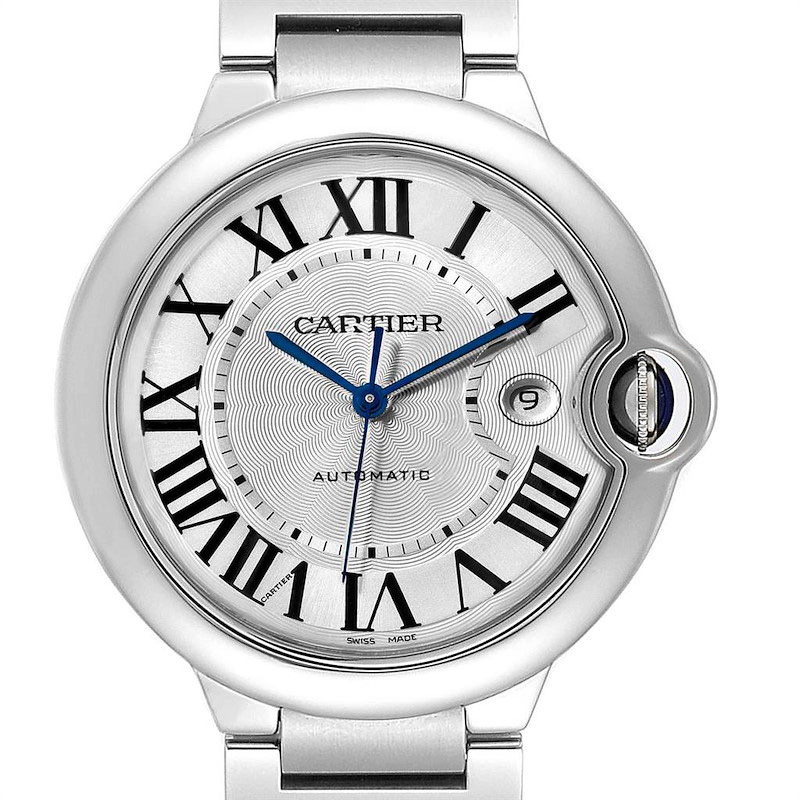 Cartier Ballon Bleu 42 Silvr Dial Automatic Steel Unisex Watch W69012z4 279442 B Md